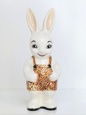 VINTAGE 1952 MCM Anthropomorphic Bunny Figurine - No Crazing - 5.5"